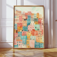 Stacked City Dreams Watercolor Print