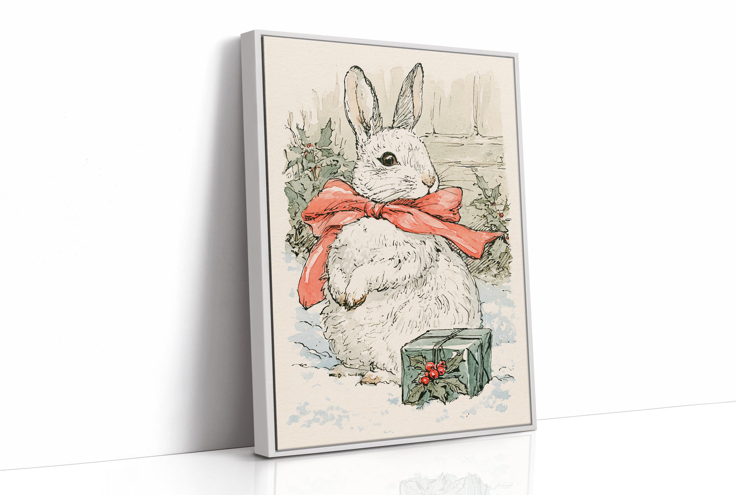 Storybook Bunny in a Red Bow