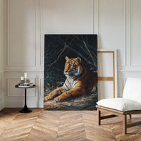 Regal Tiger Against Midnight Marble