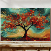Autumn's Fire Dances With Turquoise Skies