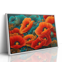 Poppies Dance In Turquoise Dreams