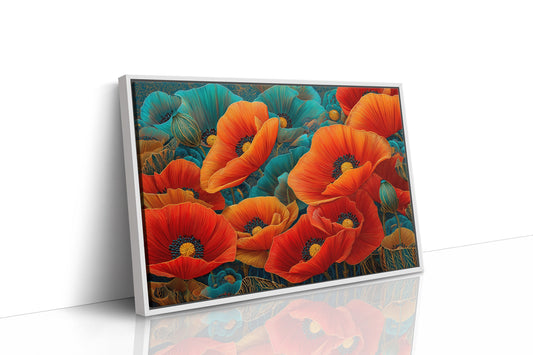 Poppies Dance In Turquoise Dreams