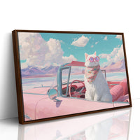 Desert Drive With Pink Skies