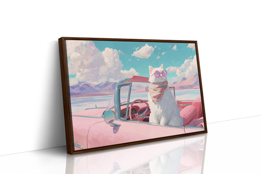 Desert Drive With Pink Skies
