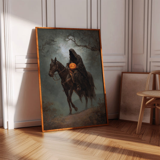Haunting Rider Halloween Art Print - Gothic Wall Decor - Gallery Canvas image 5