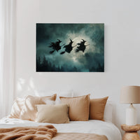 Broomsticks Against a Silver Sky