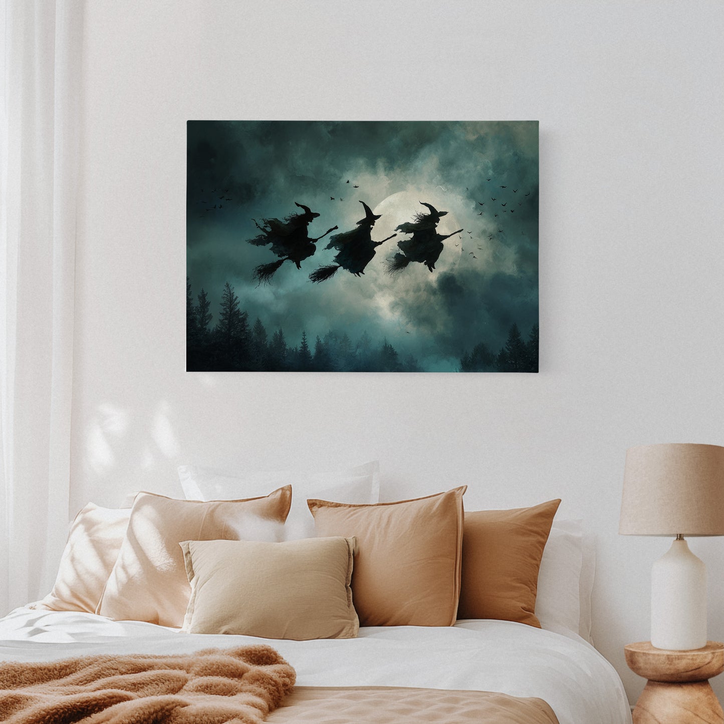 Broomsticks Against a Silver Sky