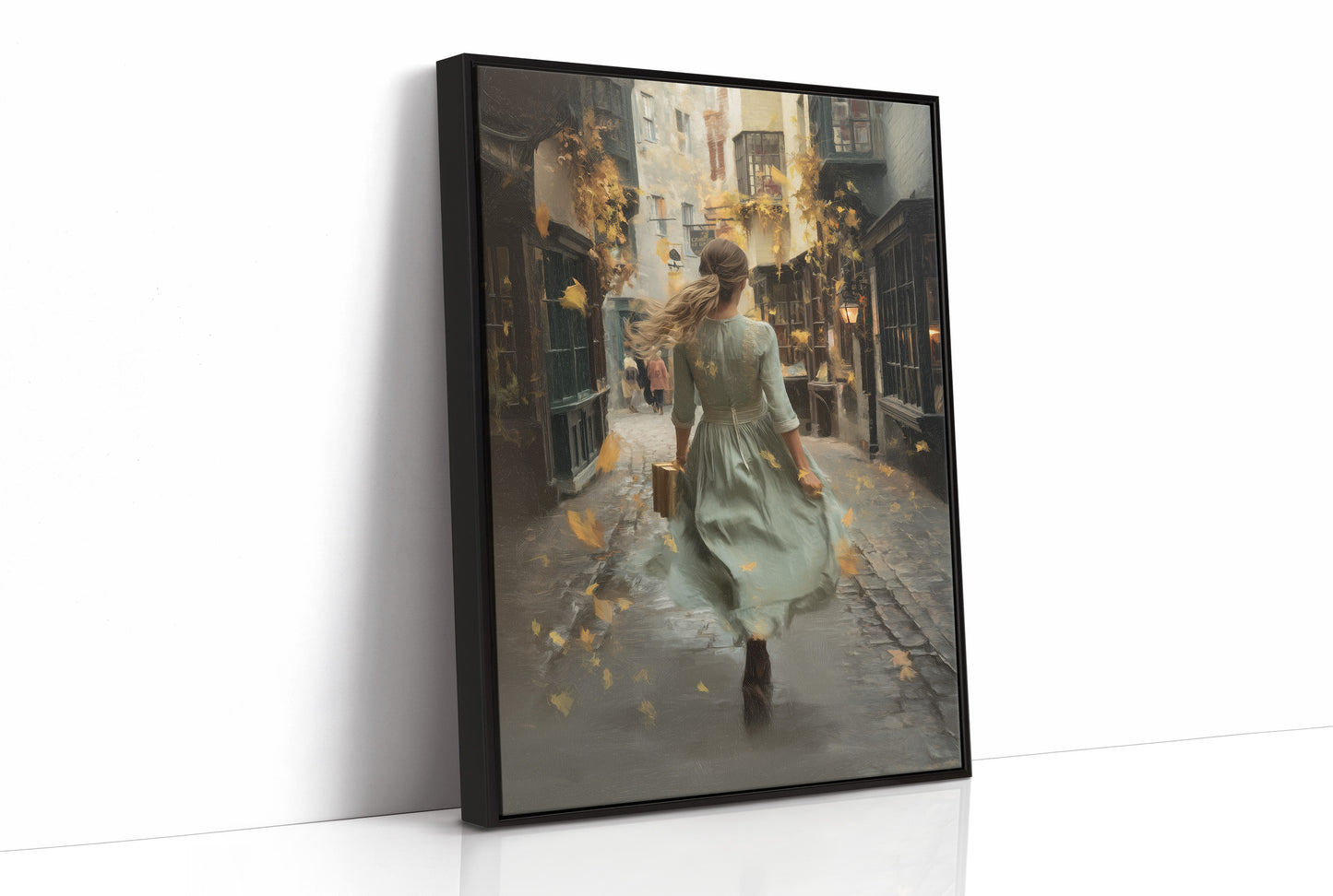 Cobblestone Journey Through Autumn Light