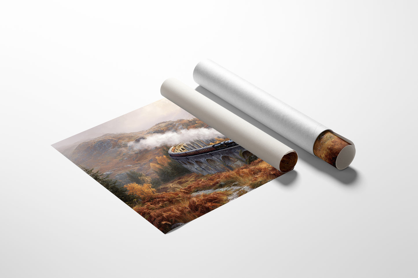 Highland Steam Crosses Ancient Stone