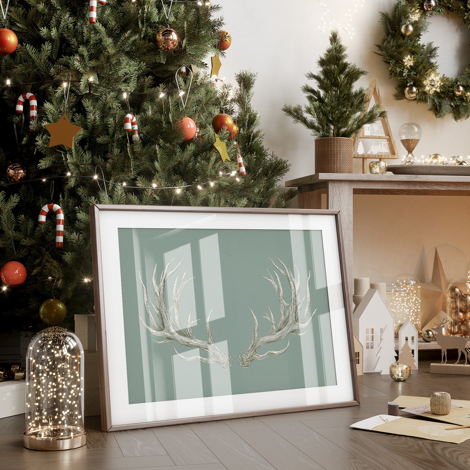 Winter Antlers Paint Sage Stories