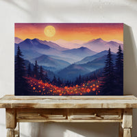 Moonlit Meadows Paint Mountain Dreams