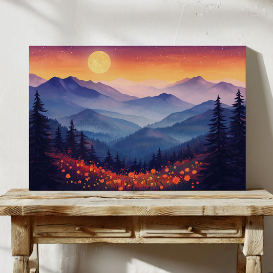 Moonlit Meadows Paint Mountain Dreams