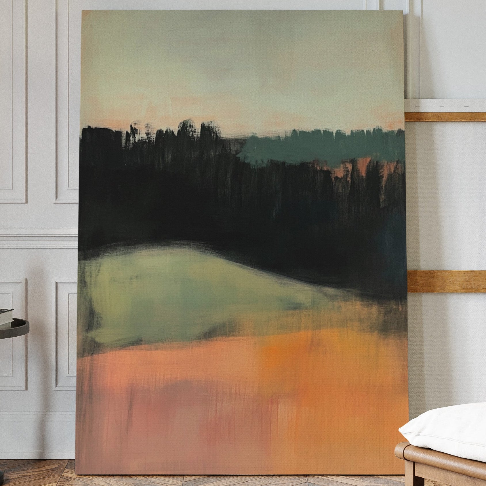 Forest Lines Meet Coral Dawn