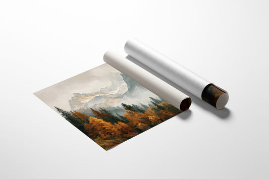 Autumn Gold Meets Mountain Snow