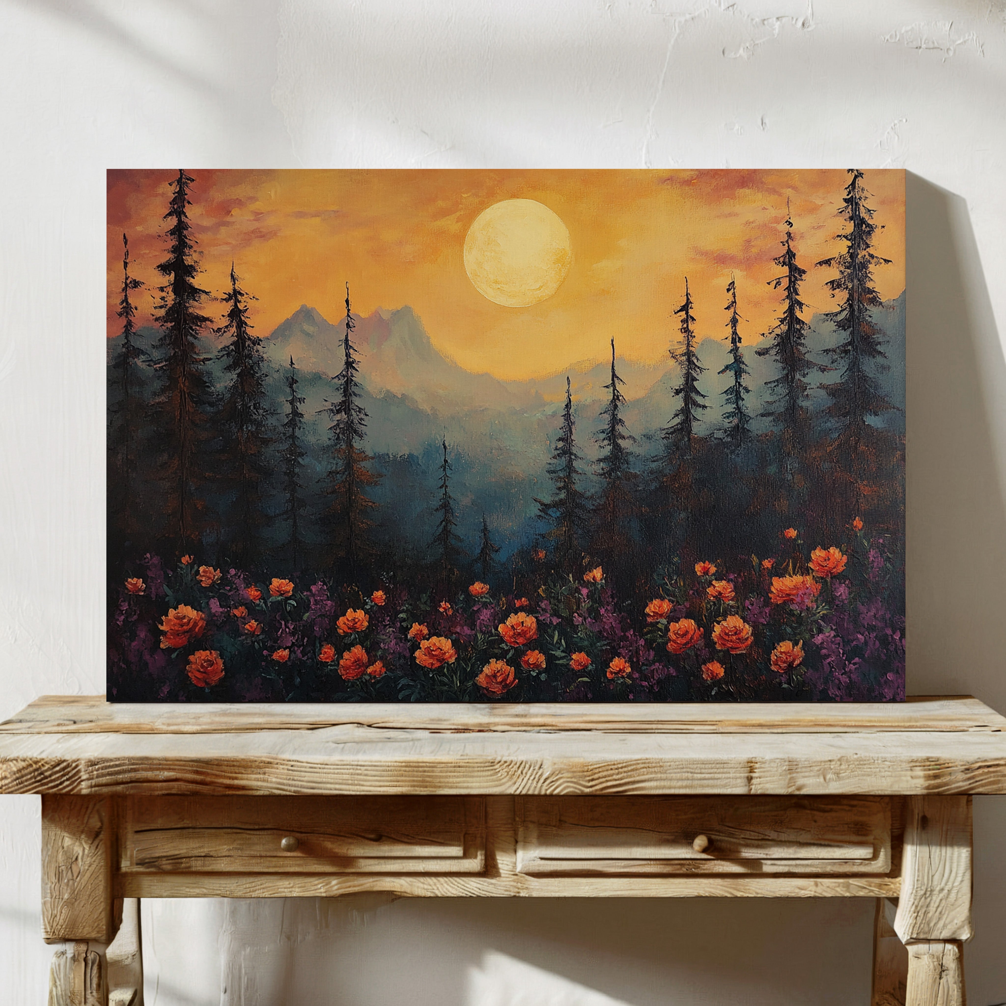 Alpine Roses Dance At Moonrise