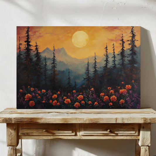 Alpine Roses Dance At Moonrise