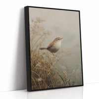Wren Perches Among Autumn Reeds