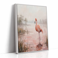 Flamingo in Rose-Tinted Water