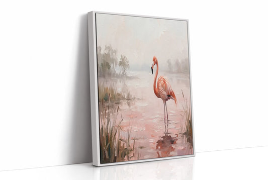 Flamingo in Rose-Tinted Water
