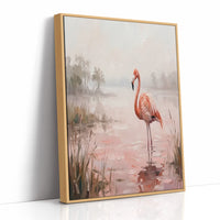 Flamingo in Rose-Tinted Water
