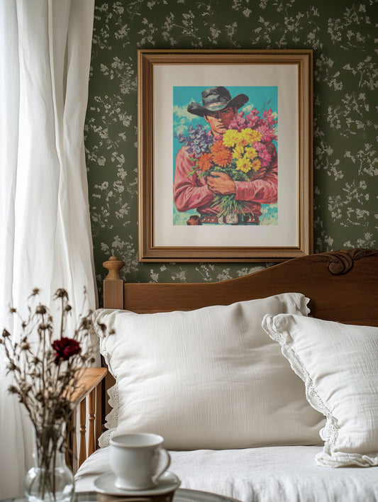 Wild Blooms Against Weathered Leather