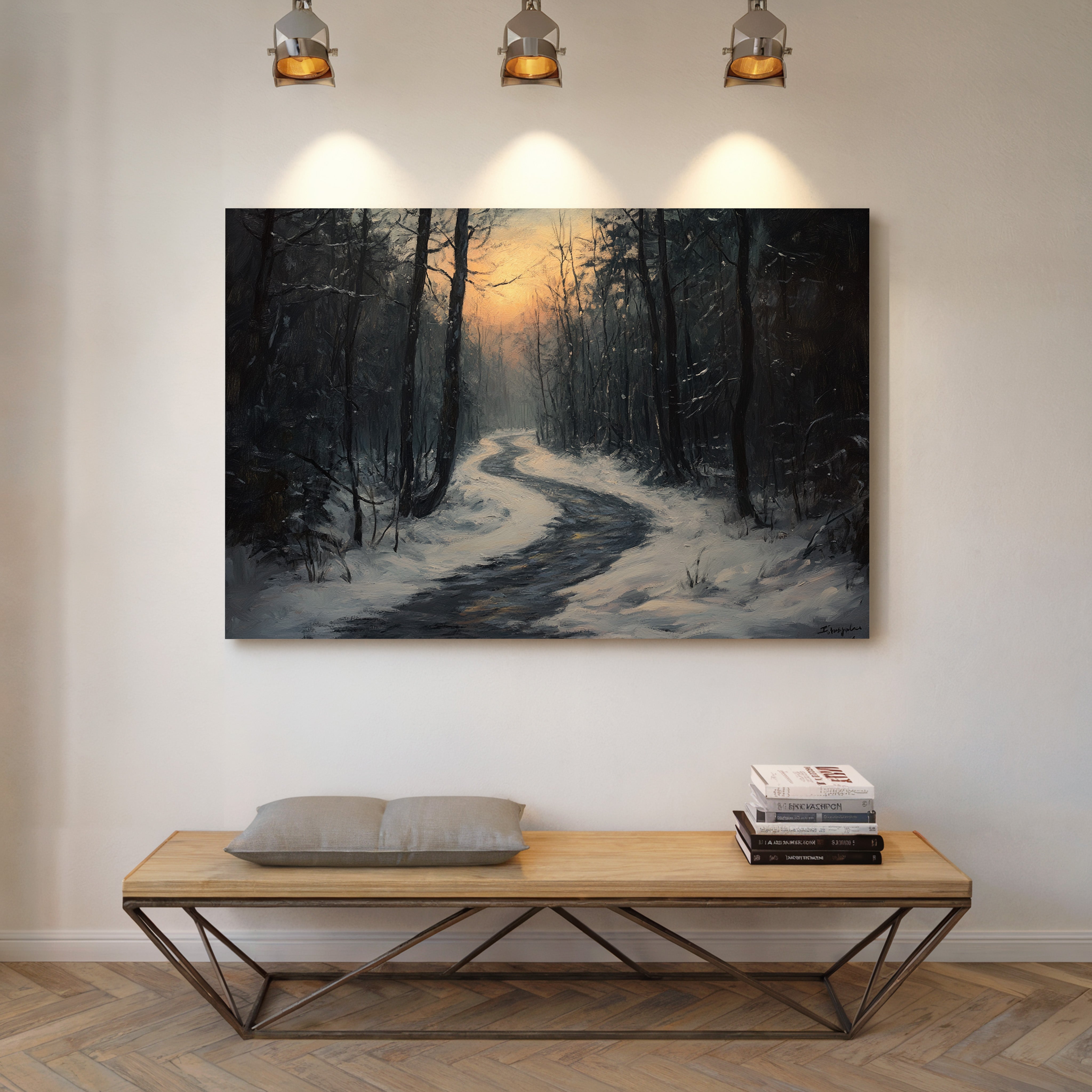 Winter Path Beckons Golden Dawn