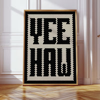 Yeehaw Mosaic Western Shout in Black