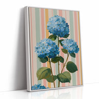 Blue Hydrangeas on a Happy Wall