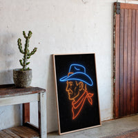 Neon Cowboy in the Starry Night