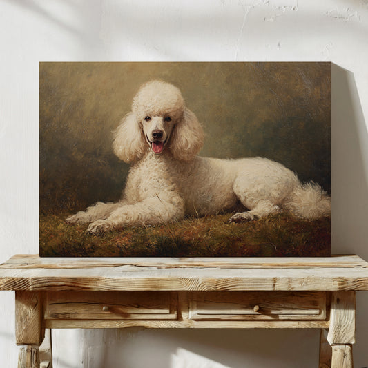 Noble Poodle Rests In Autumn Light