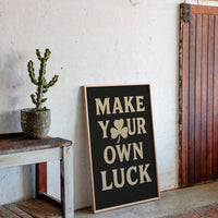 Make Your Own Luck Shamrock Poster Black