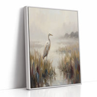 Egret in the Marsh Grass