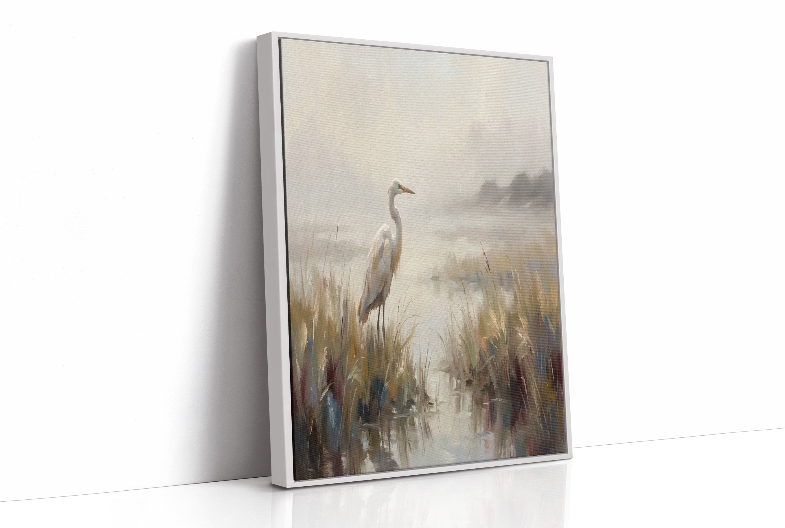Egret in the Marsh Grass