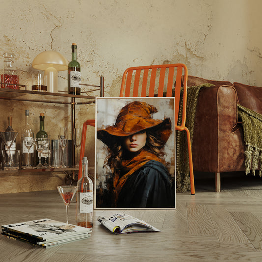Mystical Woman in Orange Hat