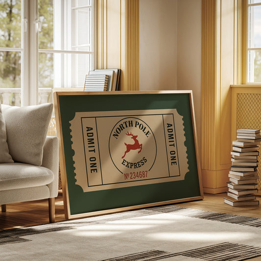 North Pole Express Ticket Print
