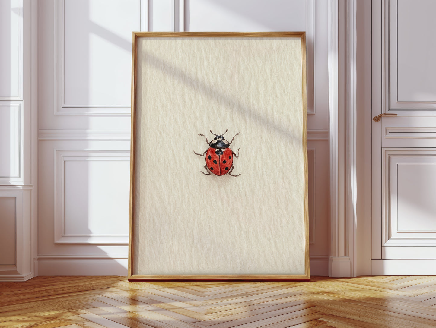 Tiny Ladybug on Paper