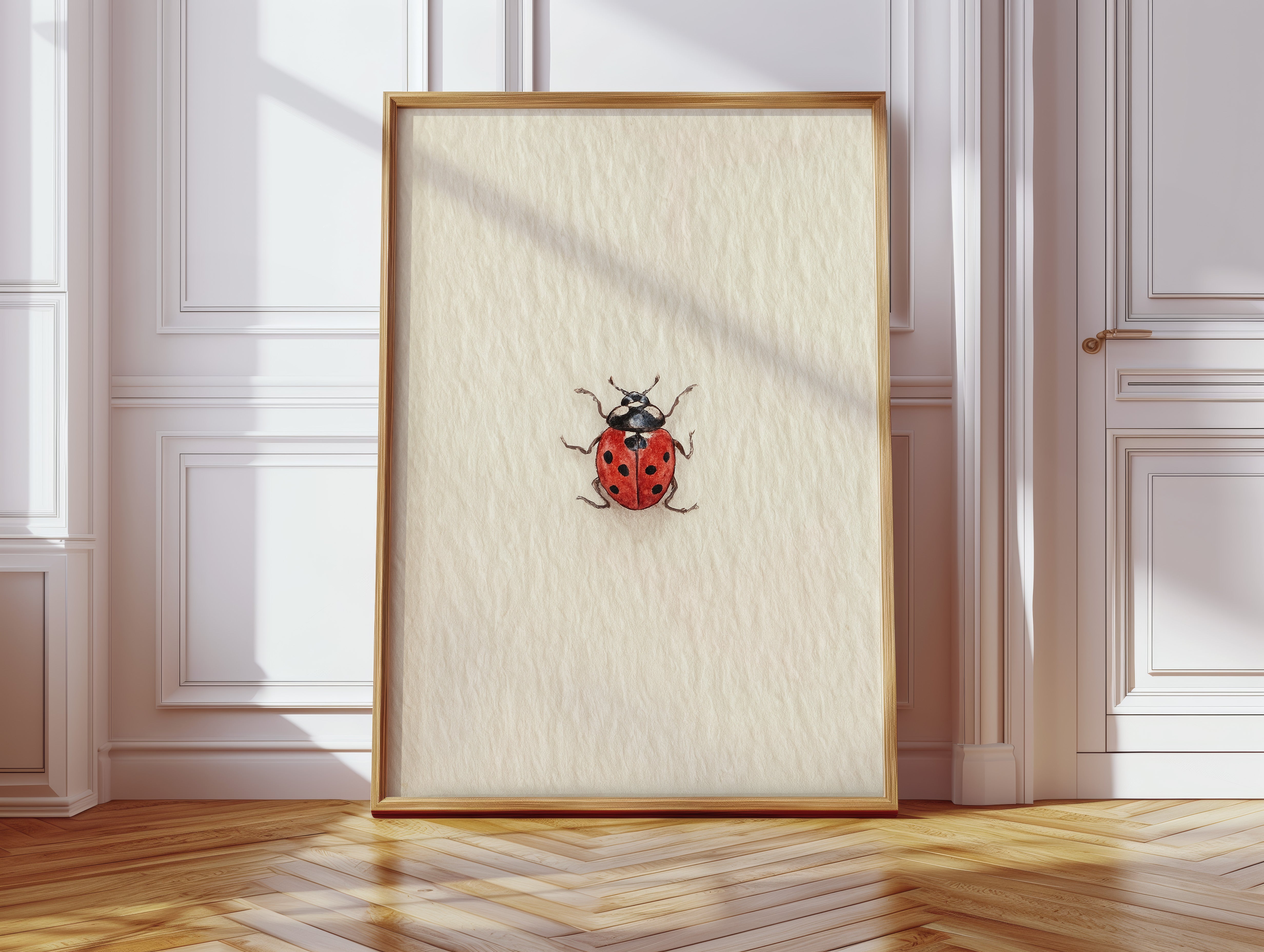 Tiny Ladybug on Paper