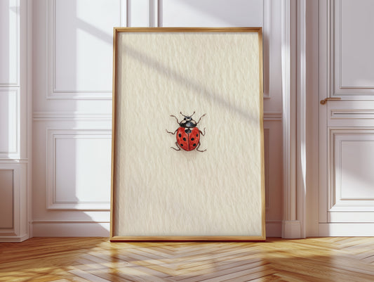 Tiny Ladybug on Paper