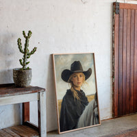 Cowgirl and Her White Horse