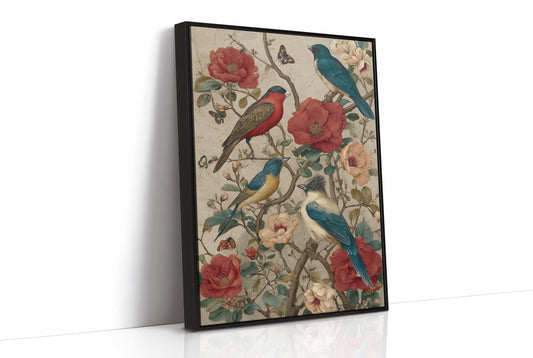 Songbirds Among Coral Blooms