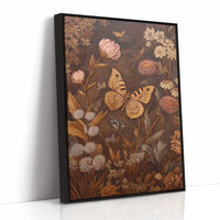 Golden Moths Among Vintage Blooms