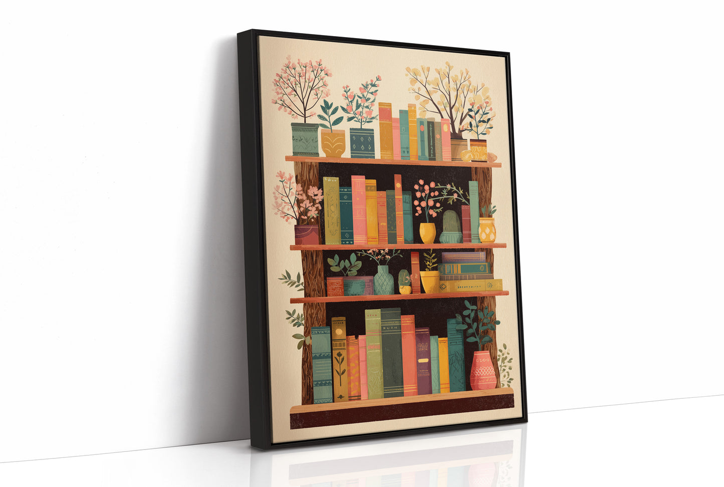 Books Bloom Among Potted Trees