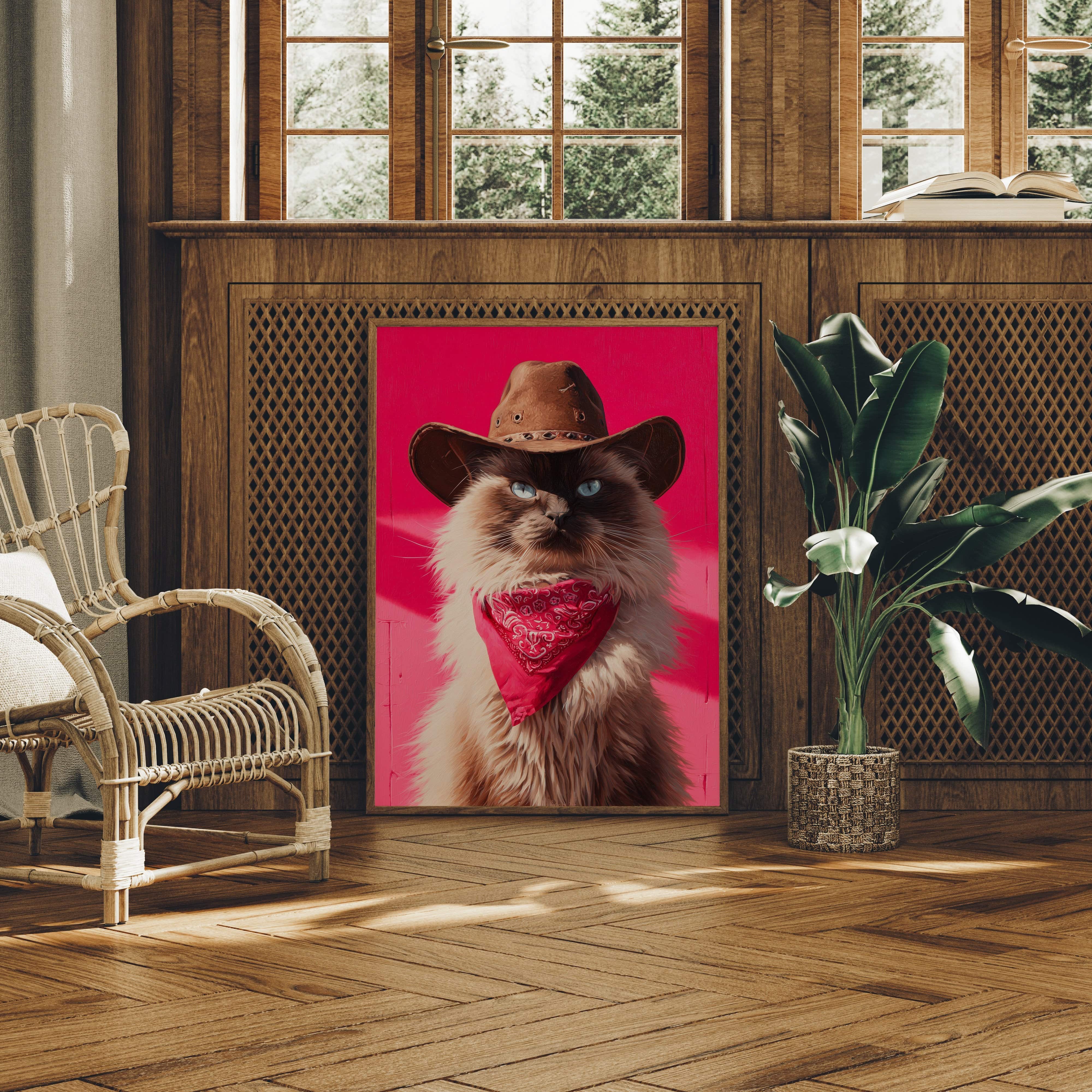 Feline Sheriff Rules Pink Mountains