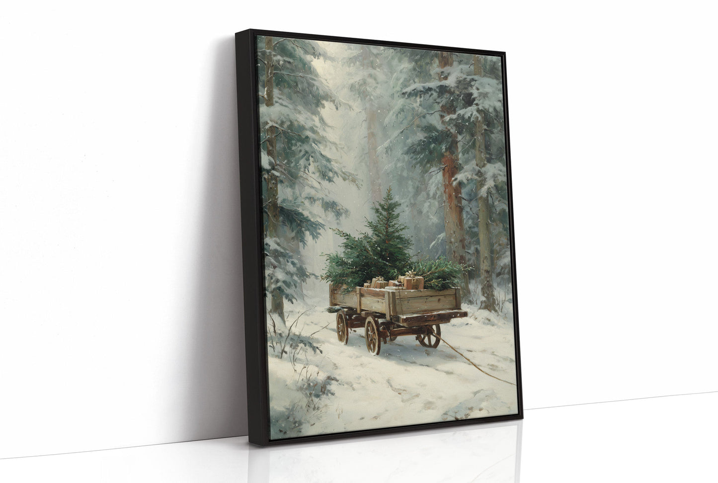 Forgotten Wagon In Winter Woods