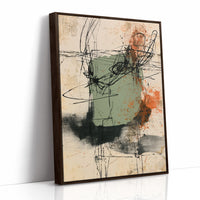 Sage Rust Gestural Scribble Art