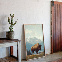 Bison Beneath the Mountain Sky