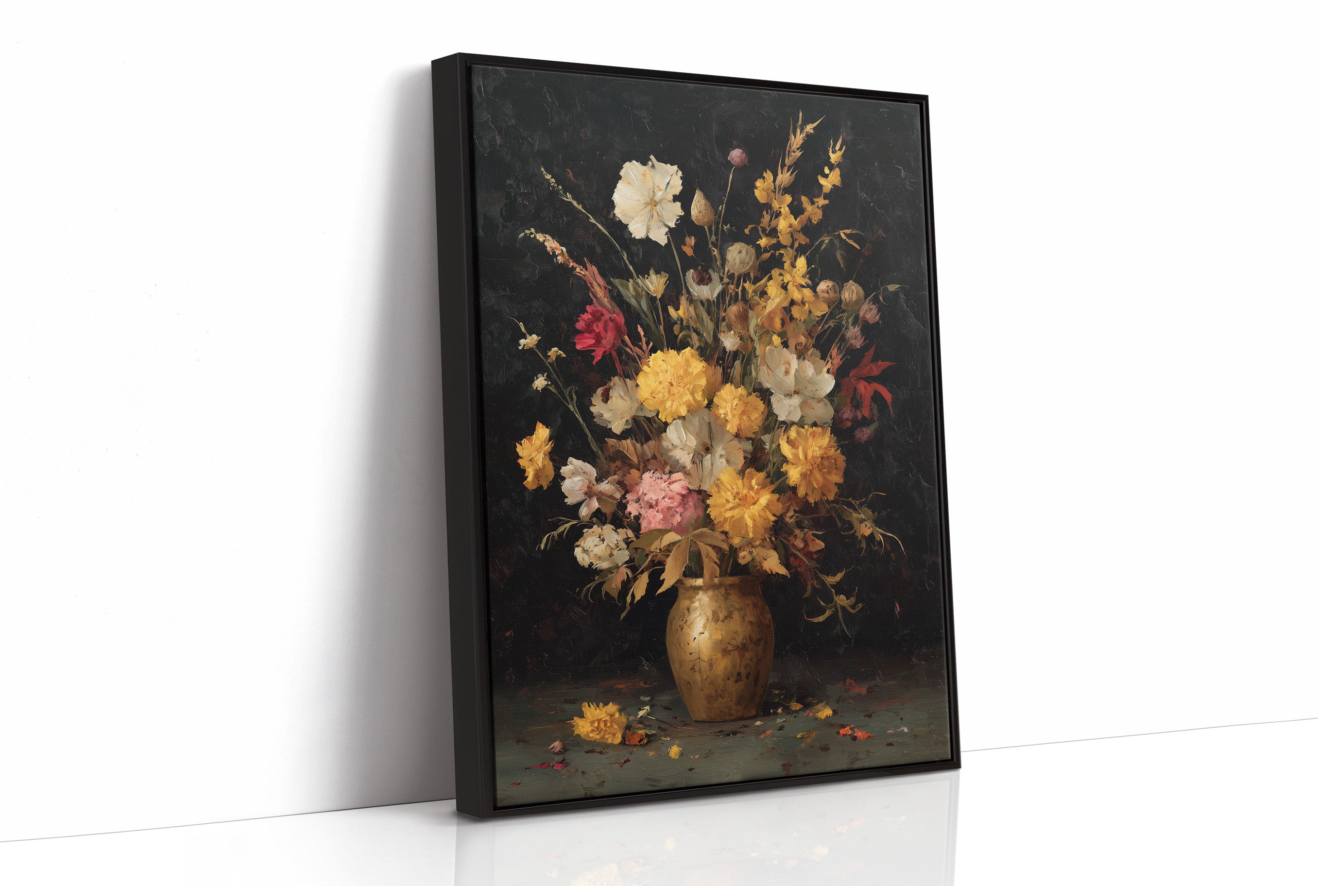 Golden Blooms Against Midnight Walls
