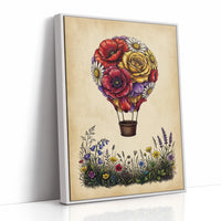 Floral Balloon Over Wildflowers