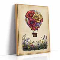 Floral Balloon Over Wildflowers