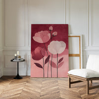 Peonies Rise Through Burgundy Mist